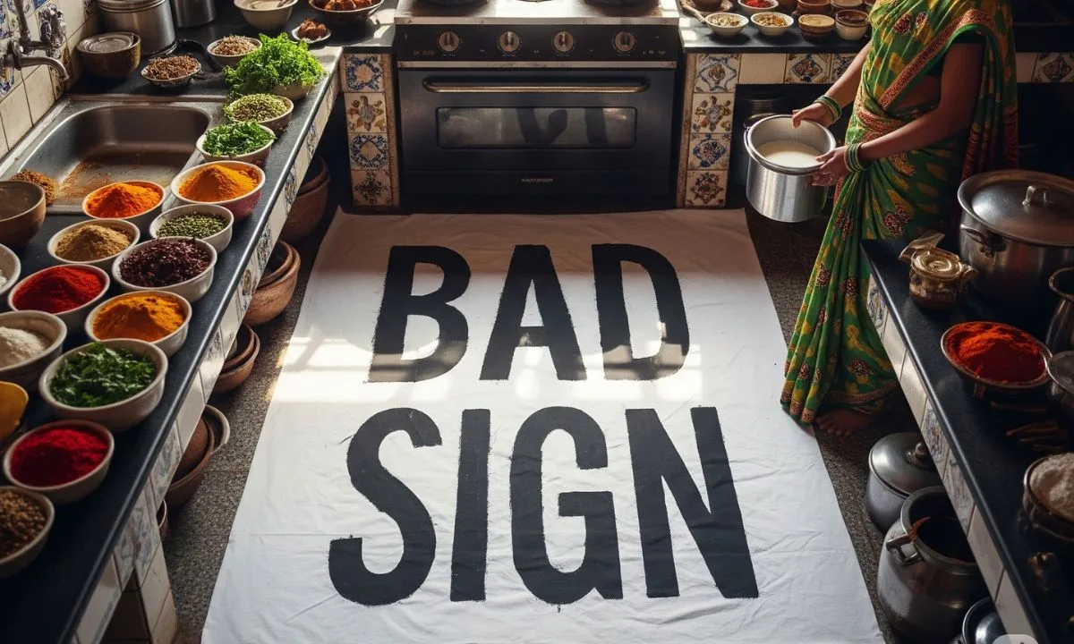 Spilling of milk, salt, oil and spices in the kitchen is considered inauspicious