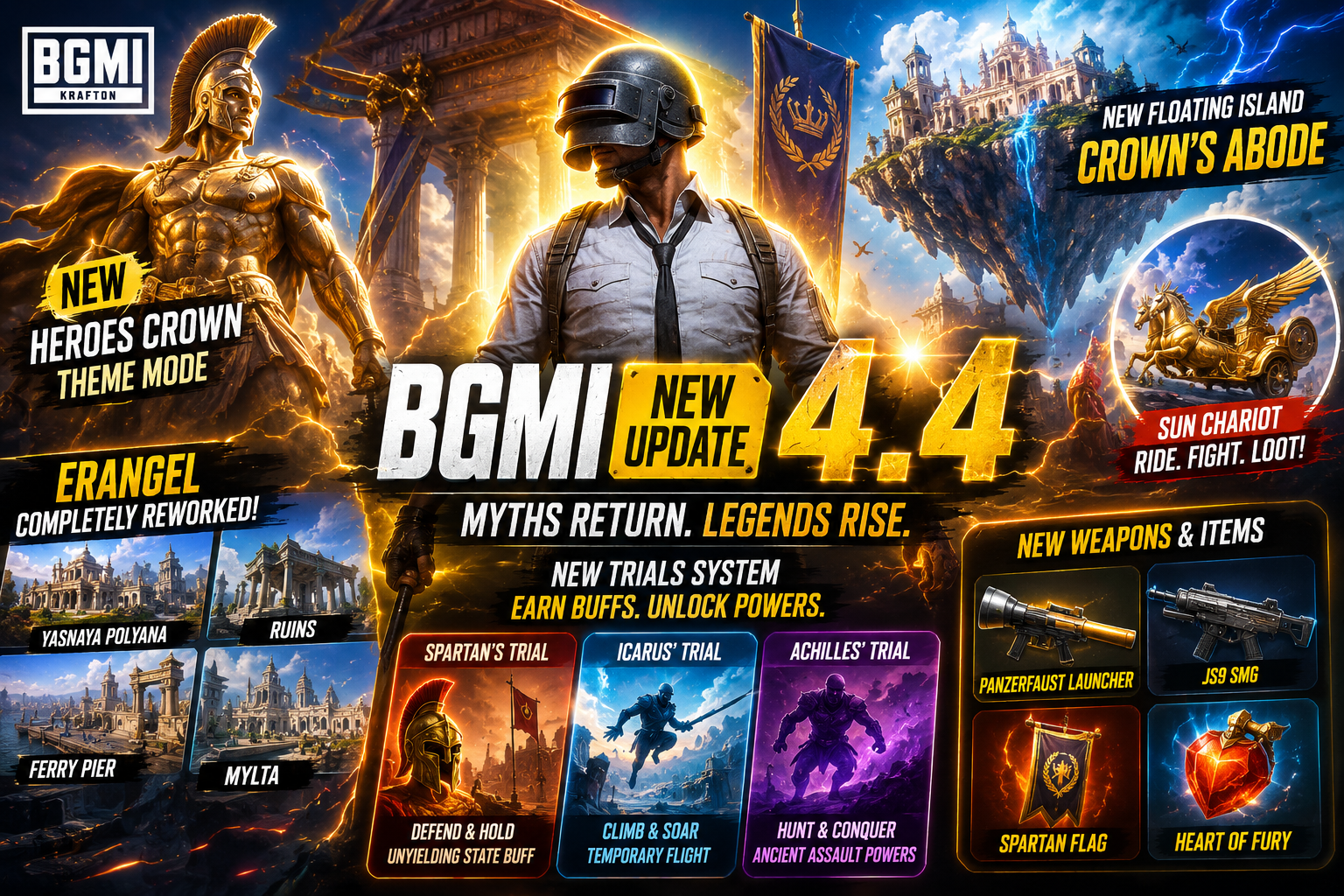 BGMI New Update 4.4 Is Here: Heroes Crown Theme, Floating Island and more
