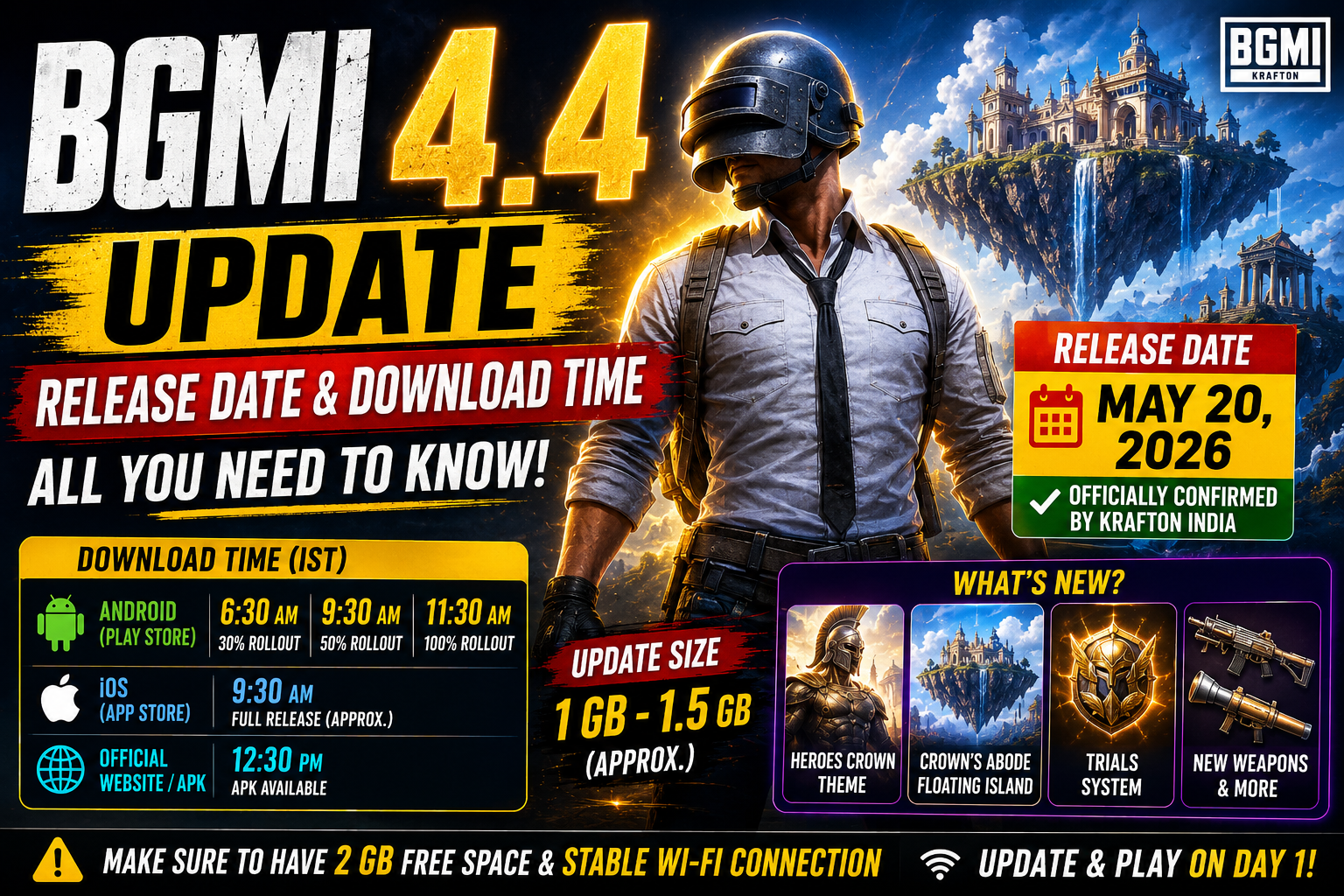 BGMI 4.4 Update Release Date, Download Time & Schedule